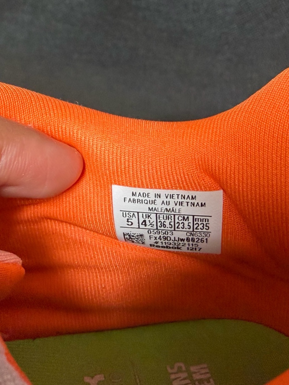 Reebok Kids White Orange Pink Navy Accent Sneakers - Picture 3 of 6